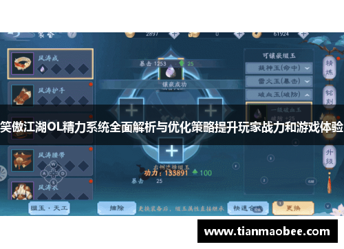 笑傲江湖OL精力系统全面解析与优化策略提升玩家战力和游戏体验