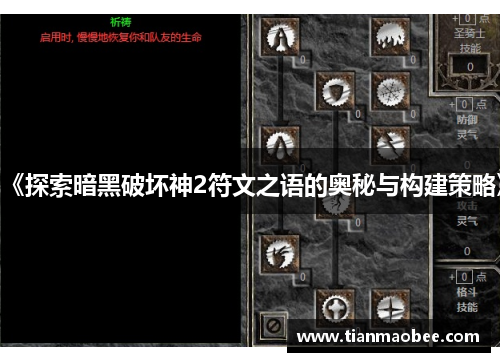 《探索暗黑破坏神2符文之语的奥秘与构建策略》